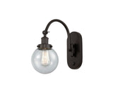 1-Light 6" Beacon Sconce - Globe-Orb Seedy Glass LED