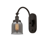 918-1W-OB-G53 1-Light 5" Oil Rubbed Bronze Sconce - Plated Smoke Small Bell Glass - LED Bulb - Dimmensions: 5 x 12.5 x 12.5 - Glass Up or Down: Yes