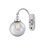 1-Light 8" Beacon Sconce - Globe-Orb Clear Glass LED