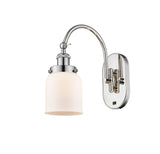 918-1W-PN-G51 1-Light 5" Polished Nickel Sconce - Matte White Cased Small Bell Glass - LED Bulb - Dimmensions: 5 x 12.5 x 12.5 - Glass Up or Down: Yes