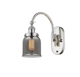 918-1W-PN-G53 1-Light 5" Polished Nickel Sconce - Plated Smoke Small Bell Glass - LED Bulb - Dimmensions: 5 x 12.5 x 12.5 - Glass Up or Down: Yes