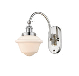918-1W-PN-G531 1-Light 7.5" Polished Nickel Sconce - Matte White Cased Small Oxford Glass - LED Bulb - Dimmensions: 7.5 x 13.75 x 12.5 - Glass Up or Down: Yes