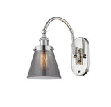 918-1W-PN-G63 1-Light 6.25" Polished Nickel Sconce - Plated Smoke Small Cone Glass - LED Bulb - Dimmensions: 6.25 x 13.125 x 12.5 - Glass Up or Down: Yes