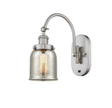 918-1W-SN-G58 1-Light 5" Brushed Satin Nickel Sconce - Silver Plated Mercury Small Bell Glass - LED Bulb - Dimmensions: 5 x 12.5 x 12.5 - Glass Up or Down: Yes
