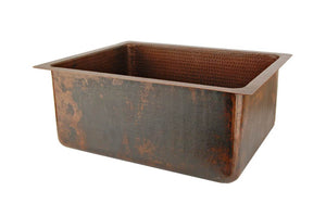 BREC20DB 20 Inch Hammered Premier Copper Kitchen/Bar/Prep Single Basin Sink
