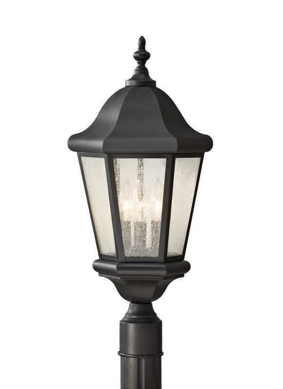 OL5907BK Martinsville Black 3-Light Outdoor Post Lantern