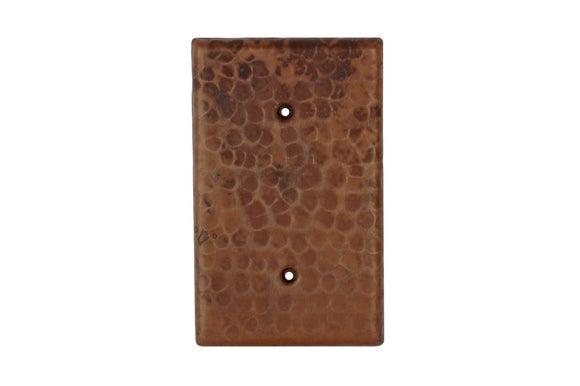 SB1 2.75 Inch Blank Hand Hammered Premier Copper Switch Plate Cover - Two Hole