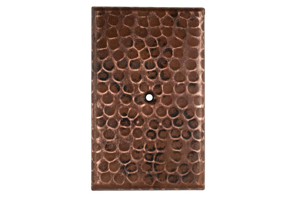 SB2 2.75 Inch Blank Hand Hammered Premier Copper Switch Plate Cover - Single Hole
