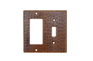 SCRT 4.5 Inch Premier Copper Combination Switchplate, 1 Hole Single Toggle Switch and Ground Fault/Rocker GFI Cover