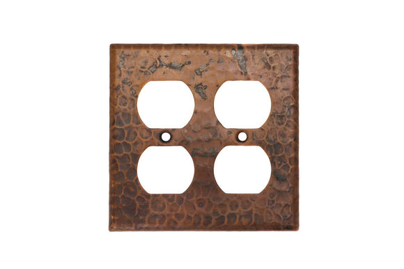 SO4 4.5 Inch Premier Copper Switchplate Double Duplex, 4 Hole Outlet Cover