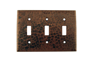 ST3 6.5 Inch Premier Copper Switchplate Triple Toggle Switch Cover