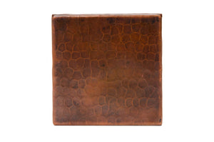 T4DBH_PKG8 4 Inch x 4 Inch Hammered Premier Copper Tile - Quantity 8