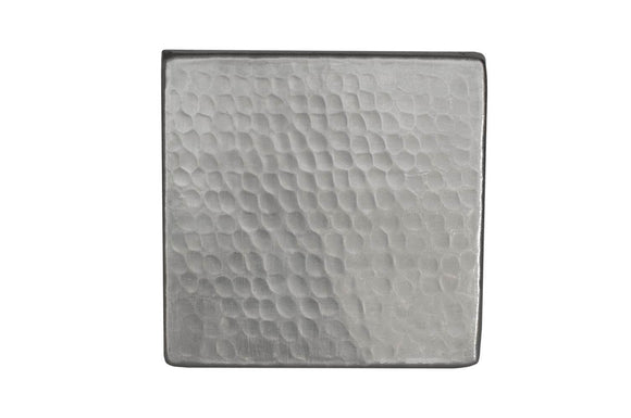 T4NH 4 Inch x 4 Inch Nickel Plated Hammered Premier Copper Tile